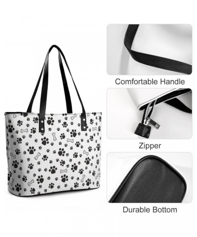 Womens Handbag Bones And Paws Leather Tote Bag Top Handle Satchel Bags For Lady $20.64 Totes