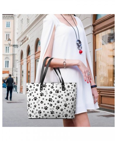 Womens Handbag Bones And Paws Leather Tote Bag Top Handle Satchel Bags For Lady $20.64 Totes