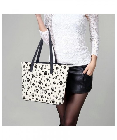 Womens Handbag Bones And Paws Leather Tote Bag Top Handle Satchel Bags For Lady $20.64 Totes