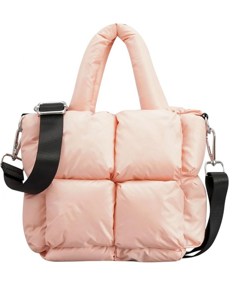 Men Bags Shoulder Tote Bag Winter Soft Quilted Shoulder Bag Down Shoulder Bag Ladies Handbag (Coffee, One Size) Pink $23.65 T...