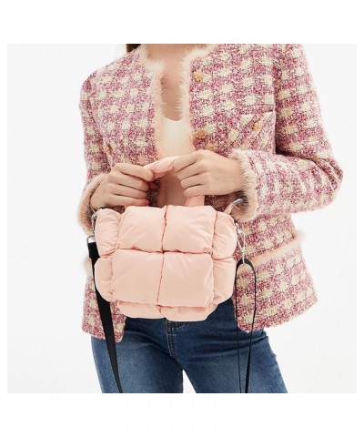 Men Bags Shoulder Tote Bag Winter Soft Quilted Shoulder Bag Down Shoulder Bag Ladies Handbag (Coffee, One Size) Pink $23.65 T...