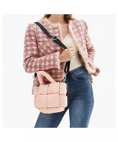 Men Bags Shoulder Tote Bag Winter Soft Quilted Shoulder Bag Down Shoulder Bag Ladies Handbag (Coffee, One Size) Pink $23.65 T...