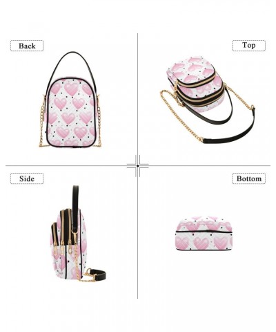 Valentine Pink Hearts Dots Small Crossbody Bags for Women Cell Phone Shoulder Purse Handbags Wallet 21217304 $15.11 Crossbody...