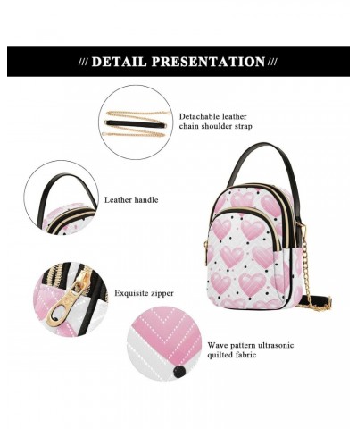 Valentine Pink Hearts Dots Small Crossbody Bags for Women Cell Phone Shoulder Purse Handbags Wallet 21217304 $15.11 Crossbody...