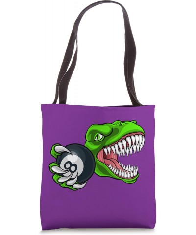 Funny Billiards T-Rex Art Billiards Playing Pool Players Tee Tote Bag $9.68 Totes