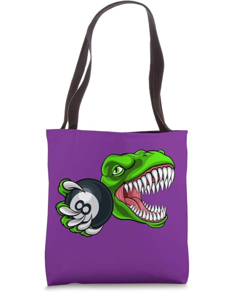 Funny Billiards T-Rex Art Billiards Playing Pool Players Tee Tote Bag $9.68 Totes