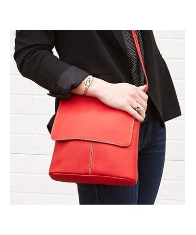 Leather Flap-Over Bag - Casual Crossbody Bags For Women Cafe $26.62 Crossbody Bags