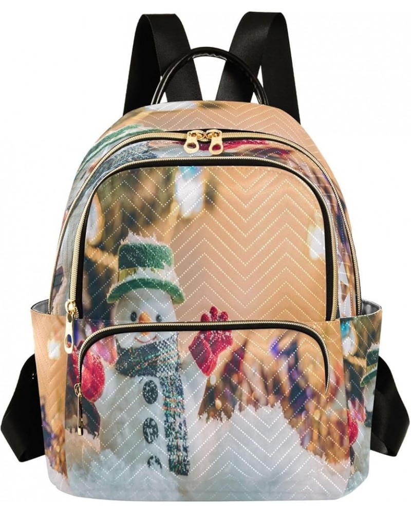 Snowman Snowflake Winter Snow Christmas Women Backpack Purse Ladies Fashion Shoulder Bag Daypack Travel Bag 7.5L Medium $15.5...