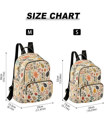 Retro Blossom Leaf Plant Women Backpack Purse Ladies Fashion Shoulder Bag Daypack Travel Bag 10L Small $20.29 Backpacks