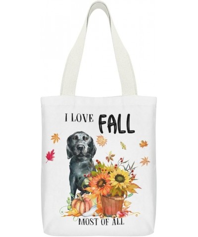 Canvas Tote Bag With Zipper 13x15 In I Love Fall Dog for School Gym Shopping Beach Groceries Gifts Style-14 $11.99 Totes