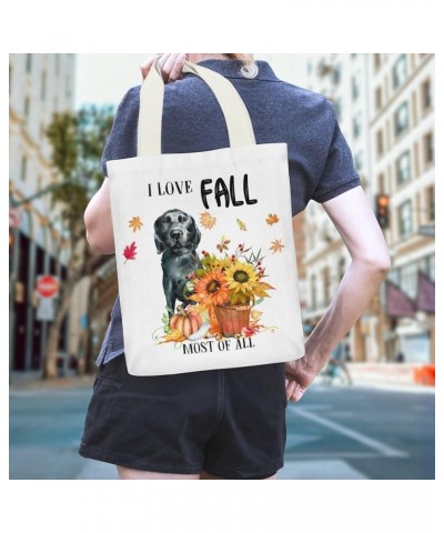 Canvas Tote Bag With Zipper 13x15 In I Love Fall Dog for School Gym Shopping Beach Groceries Gifts Style-14 $11.99 Totes