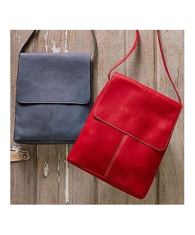 Leather Flap-Over Bag - Casual Crossbody Bags For Women Cafe $26.62 Crossbody Bags