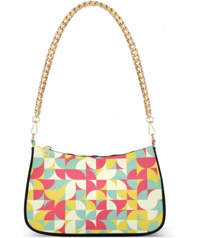 Women's Chain Straps Shoulder Bag-Rainbow Colorful Pattern，Small Handbag Purse,Gold Chain Clutch $18.00 Shoulder Bags