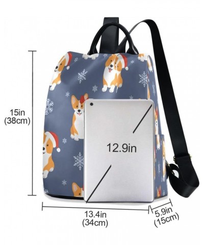 Christmas Snow Pug Dog Snowflake Women Backpack Anti-theft Handbag Purse Travel Bag Fashion Shoulder Bags $22.39 Backpacks