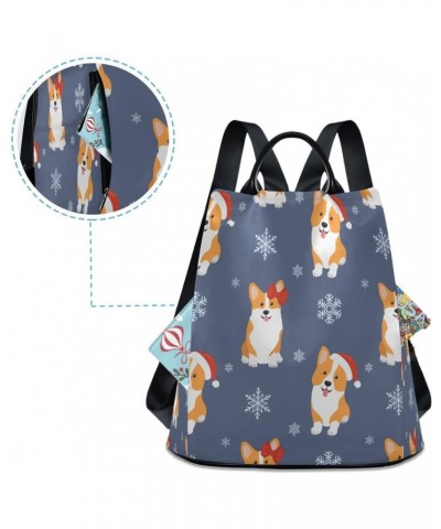 Christmas Snow Pug Dog Snowflake Women Backpack Anti-theft Handbag Purse Travel Bag Fashion Shoulder Bags $22.39 Backpacks