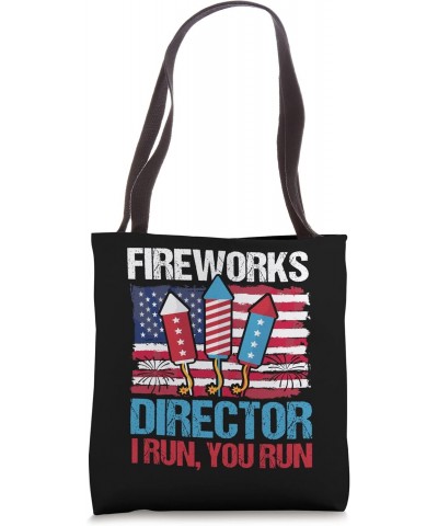 4th of July Fireworks Director I Run You Run Funny USA Flag Tote Bag $15.33 Totes