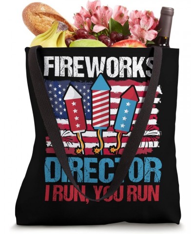 4th of July Fireworks Director I Run You Run Funny USA Flag Tote Bag $15.33 Totes