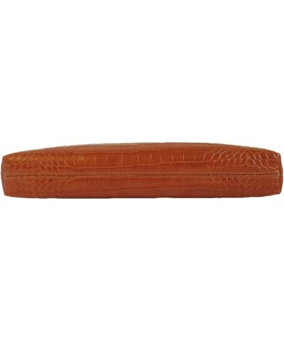 Crocodile Synthetic Leather Top Handle Clutch Tan $27.00 Clutches