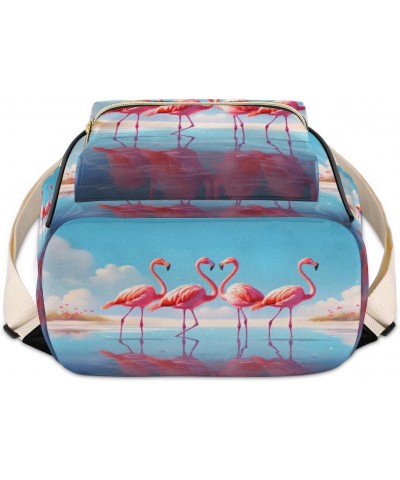 Pink Flamingos Mini Backpack Purse for Women Teen Girls, Tropical Flamingos Leather Small Backpack Lightweight Casual Travel ...