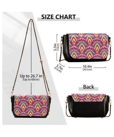 Mandalas India Flower Crossbody Bags for Women, Trendy Small Shoulder Bag, PU Leather Clutch Purse Underarm Handbag Satchel H...