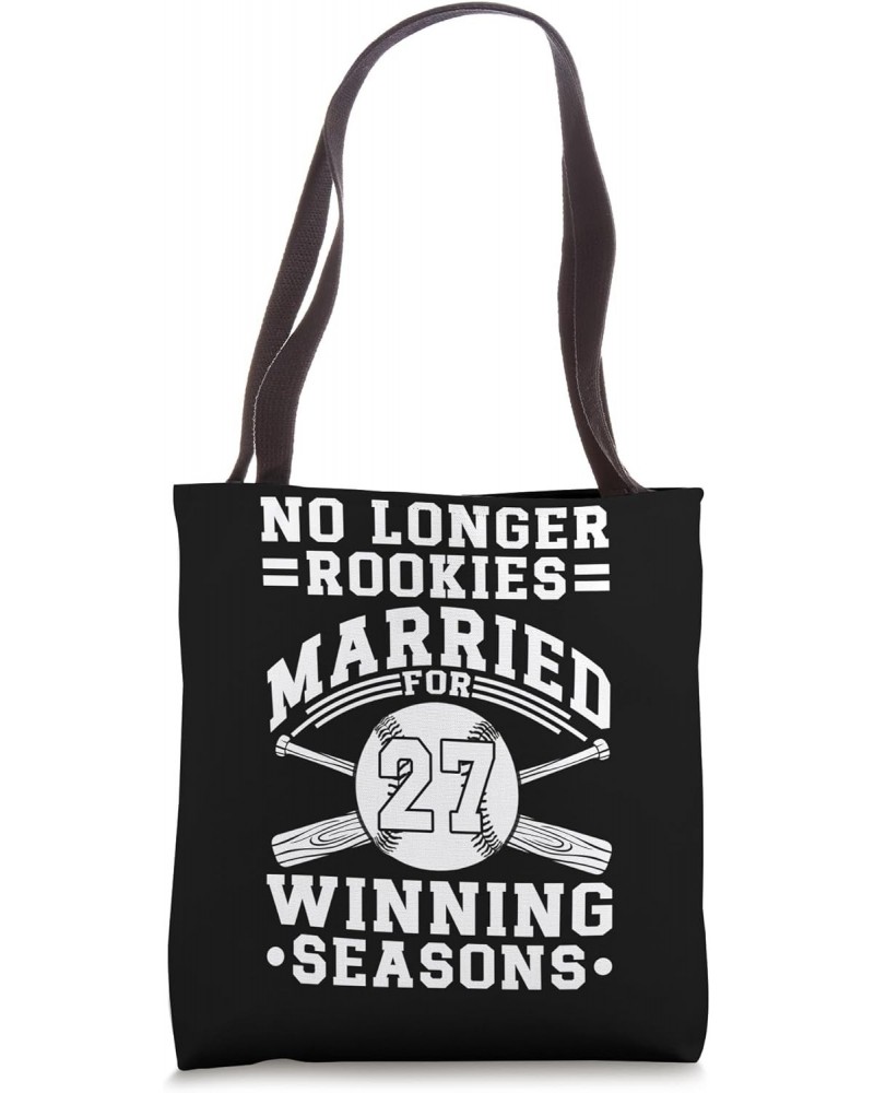 27th Wedding Anniversary Baseball Couple Husband Wife 27 Tote Bag $13.92 Totes