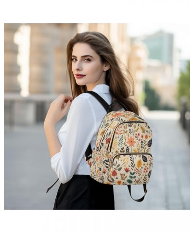 Retro Blossom Leaf Plant Women Backpack Purse Ladies Fashion Shoulder Bag Daypack Travel Bag 10L Small $20.29 Backpacks