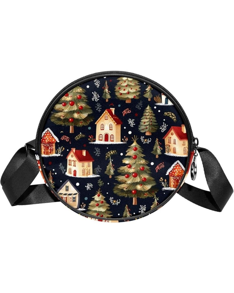 Women Fashionable Crossbody Bag – Versatile Round Bag for Every Occasion, Christmas Tree Print Color3 $12.59 Crossbody Bags