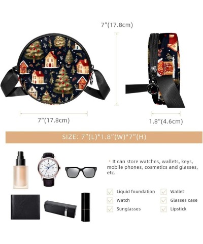 Women Fashionable Crossbody Bag – Versatile Round Bag for Every Occasion, Christmas Tree Print Color3 $12.59 Crossbody Bags