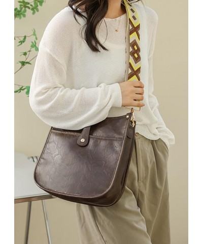 Women Crossbody Bags Wide Shoulder Strap Exquisite Handbag Shoulder Bags Purse Gray $23.54 Totes