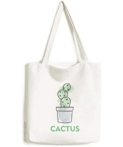 Cactus Succulents Potted Watercolor Tote Canvas Bag Shopping Satchel Casual Handbag $14.57 Totes