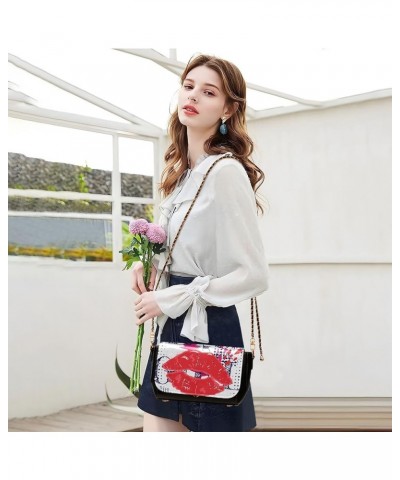 Crossbody Bags for Women Trendy Women's Black Shoulder Bag Small PU Leather Flap Cross Body Bag Handbags Pattern9 $21.72 Cros...