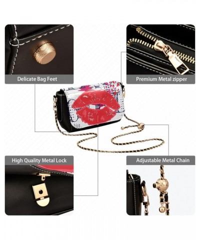 Crossbody Bags for Women Trendy Women's Black Shoulder Bag Small PU Leather Flap Cross Body Bag Handbags Pattern9 $21.72 Cros...