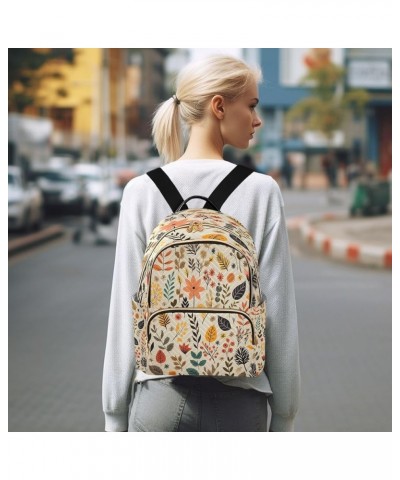 Retro Blossom Leaf Plant Women Backpack Purse Ladies Fashion Shoulder Bag Daypack Travel Bag 10L Small $20.29 Backpacks