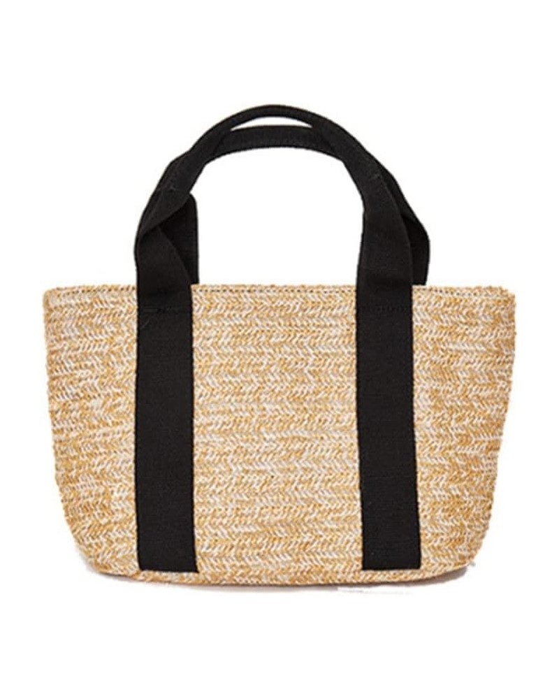 Women Tote Bag Faux Straw Handbag Fashion Beach Bags Bucket Bags Purse-Khaki Khaki $24.02 Totes