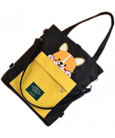 Shiba Inu Kawaii Cartoon Shoulder Bag - Akita Dog Lover Gift Tote Bag Black Akita Bag $10.34 Totes