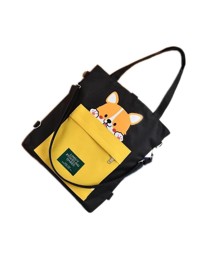 Shiba Inu Kawaii Cartoon Shoulder Bag - Akita Dog Lover Gift Tote Bag Black Akita Bag $10.34 Totes