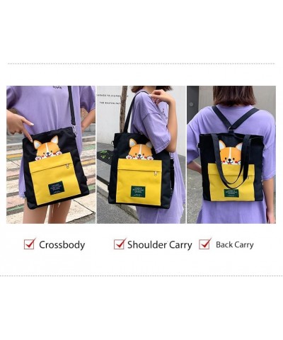 Shiba Inu Kawaii Cartoon Shoulder Bag - Akita Dog Lover Gift Tote Bag Black Akita Bag $10.34 Totes