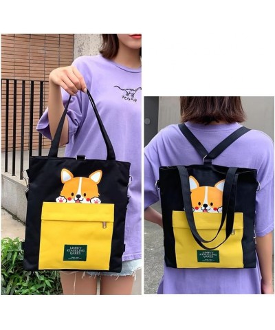 Shiba Inu Kawaii Cartoon Shoulder Bag - Akita Dog Lover Gift Tote Bag Black Akita Bag $10.34 Totes