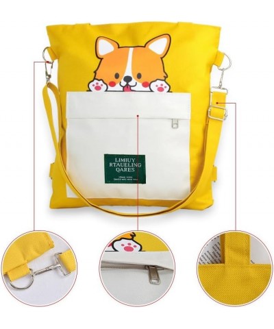 Shiba Inu Kawaii Cartoon Shoulder Bag - Akita Dog Lover Gift Tote Bag Black Akita Bag $10.34 Totes