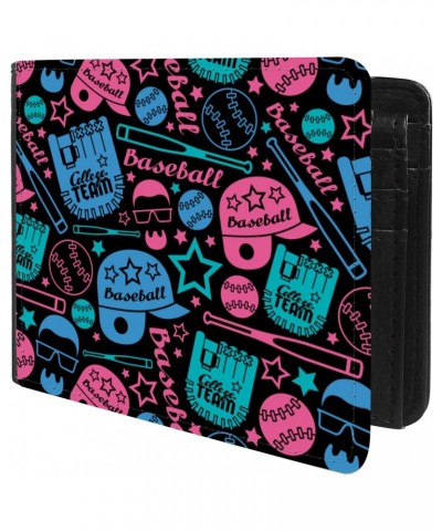 Unique Desige Pattern - Baseball Doodle, Slim Front Pocket Wallet Billfold RFID Blocking $12.09 Wallets