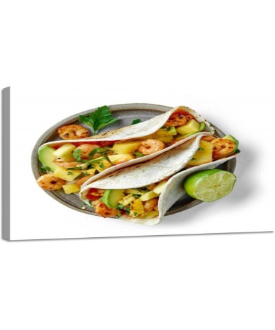 Large Canvas Wall Art Decor Typical mexican food tacos tamales guacamole tostadas fajitas top view Framed Prints Pictures Pai...