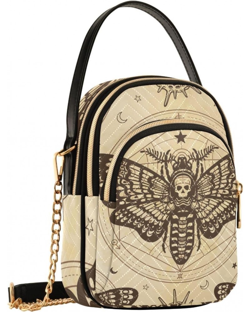 Small Crossbody Bags for Women Trendy Skull Butterfly Moon Sun Travel Sling Bag Women's Crossbody Handbags Satchel Bags $11.7...