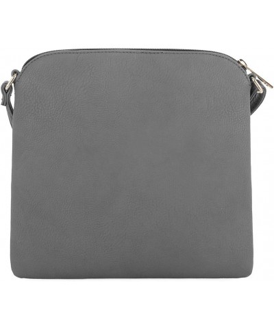 Lightweight Medium Crossbody Bag Shoulder Bag with Tassel and Zipper Pocket Grey $9.20 Crossbody Bags