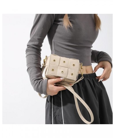 Personalized PU Small Bag Korean Style Fashion Retro Ladies Shoulder Crossbody Woven Bag Beige $13.06 Shoulder Bags