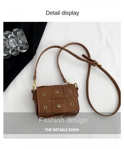 Personalized PU Small Bag Korean Style Fashion Retro Ladies Shoulder Crossbody Woven Bag Beige $13.06 Shoulder Bags