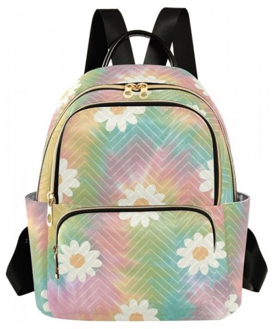 Rainbow Daisy Fashion Travel Backpack for Women Multi Pockets Lightweight Purse for Women-S Multicolor Small $15.50 Backpacks