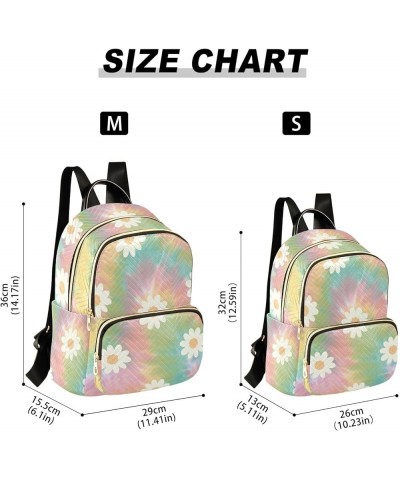 Rainbow Daisy Fashion Travel Backpack for Women Multi Pockets Lightweight Purse for Women-S Multicolor Small $15.50 Backpacks