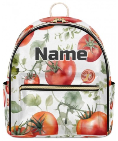 Tomato Vegetable Fruit Custom Mini Backpack Purse for Women Personalized Fashion Leather Small Backpack Shoulder Handbag Trav...