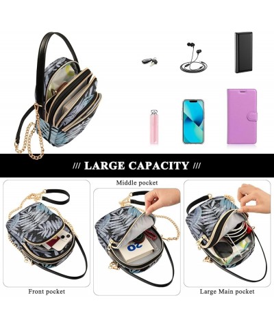 Leave Pattern Handbags for Women Crossbody Bag Chain Strap Crossbody Bag Watercolor Floral Pattern 1 $11.77 Crossbody Bags