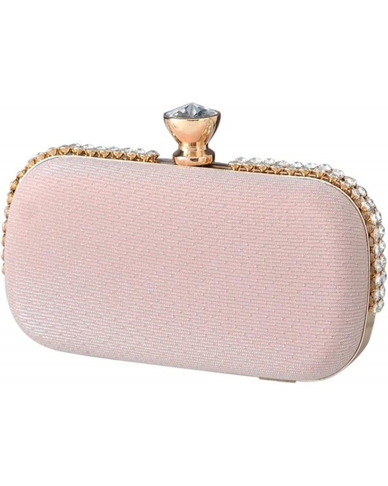 Ladies Clutch Bag Sparkly Rhinestone Evening Bag Women Charming Glittering Handbag Pink $25.02 Evening Bags